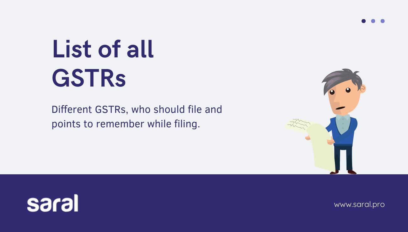 List of all Goods and Services Tax (GST) returns with due dates